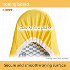 oliso Ironing Board Cover – 100% Cotton with Professional Felt Pad, Fits Standard 54" x 15" Boards – Secure Fit with Wide Elastic Edge & Adjustable Straps – Yellow