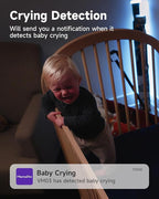 MAMAPRO Baby Monitor with Camera and Audio - 2K Color Night Vision, WiFi Video Baby Monitor - 355° Pan/70°Tilt, AI Motion/Cry/Temp/Humidity Alerts, 2-Way Audio, App for 20 Users, 8 Lullabies