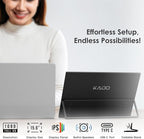 Kado Dual Portable Monitor Setup - 2-Pack 15.6" 1080p IPS Triple Monitor Extender for Laptop, 1920x1080 HDMI USB-C 180° Kickstand Built-in Speakers, Stacked Desktop Setup Office Gaming Daytrading