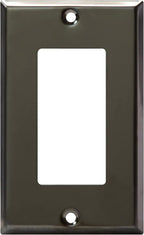 ENERLITES Decorator Switch Metal Wall Plate, Stainless Steel Outlet Cover, Corrosion Resistant, Standard Size 1-Gang 4.50" x 2.76", Stainless Steel 201, 7731-PBK, Polished Black