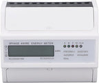 Tyenaza Electric Meter, 3 Phase 4 Wire 7P LCD Digital Display DIN Rail Mount Power Monitor