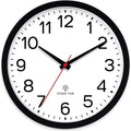 AKCISOT Atomic 10 Inch Wall Clock Analog Clocks for Indoor Kitchen, Battery Operated Clock for Bedroom Office Classroom Living Room(Black)