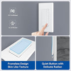 ELEGRP Dimmer Switch, Digital Dimmer Light Switch for LED Lights 150W, INC/HAL 450W, 3 Way LED Dimmer Switch, Needs Neutral Wire, Wall Plate Included, UL Listed, 2 Pack, Matte White