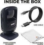 Zebra DS9208 Hands-Free Barcode Scanner Bundle - Symbol Motorola 2D Scanner - High-Speed Zebra DS9208 Barcode Scanner for Retail & POS Systems - Durable & Efficient (Renewed)
