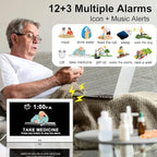 CAZOKASI Extra Large Impaired Vision Digital Alarm Clock with Day and Time for Elderly Calendar Clock Auto Dimmable Clock (10.1 Inch White)