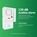 Freezer Door Alarm 2 Pack, Refrigerator Door Alarm When Left Open, Close Door Reminder, with 60/120/180/240 Seconds Delay Alert, Low/Loud 80 to 120 dB (Pure White)