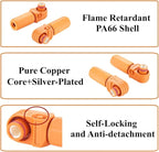 1 Set Battery Energy Storage Connector 150A 35mm² High Current HV Connectors Quick Plug Terminal Right Angle Plug and Socket IP67 Waterproof Power Adapter (Orange, 150A)