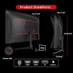 KTC 24 Inch 1500R Curved Gaming Monitor,180Hz 1ms FHD 1080p VA Monitor, Adaptive Sync, 110% sRGB, HDR Support, DisPlayPort/HDMI,Tilt, VESA for Gaming Home Office Business PS5 PC Monitors