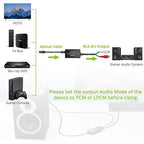 LiNKFOR 192kHz DAC Converter Digital to Analog Converter Digital Optical SPDIF Toslink to Analog Stereo Audio RCA L/R Audio Adapter with Optical Cable for HDTV Blu Ray DVD Amps (RCA Female)