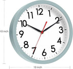 AKCISOT Wall Clock, Modern Small Wall Clocks Battery Operated 10 Inch, Silent Non-Ticking Analog Classic for Office, Home, Bathroom, Kitchen, Bedroom, School(Blue Gray)