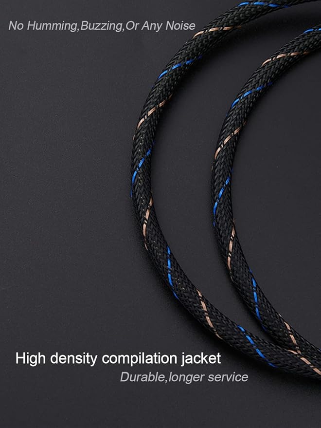 JORZOR Audiophile RCA to 2RCA Subwoofer Cable - 2M (6.6FT) Oxygen-Free Copper, Nylon Braided Jacket RCA Y-Adapter