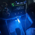 2PCS USB Car LED Interior Lights, Mini Ambient Lighting Accessories, Touch Control Decorative Night Lamps for Vehicle, Bedroom, Camping, Holiday Decor(Blue)