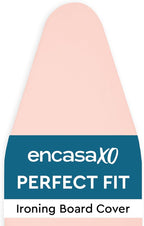 Encasa XO Ironing Board Cover and Pad 54"x15" - 4mm Felt Large Iron Board Cover with Padding - Heat Resistant, Stain-Safe Dye, Non Slip Elastic Bungee Cord Tightening Iron Table Cover Powder Pink