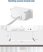 Conference Recessed Power Strip USB C PD 20W Fast Charging,Furniture Recessed Outlet,2 Outlets,2 USB Ports Table Power Strip,Flush Mount Power Strip for Side Table,6ft Cord,Flat Plug