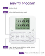 NEARPOW Digital Timer Outlet, Infinite Interval Repeat Cycle Timer Plug, Indoor Timed Interval Cycle Power Switch, 7 Day 24 Hour Daily Programmable Electrical Outlet with 20 ON/Off Programs 15A/1875W