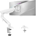 Single Monitor Mount for 32 27 24 22 inch Screen, Monitor Arm Holds 4.4-22 lbs, Monitor Desk Mount, Gaming & Home Office Use, VESA 75x75mm & 100x100mm, Freelift Pro White