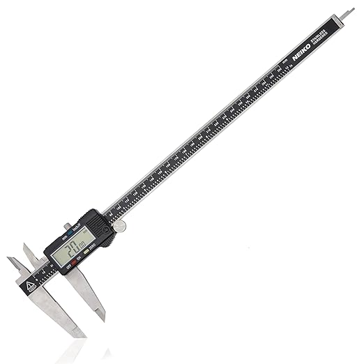 NEIKO 01409A 12” Electronic Digital Caliper | Extra Large Display | 0-12 Inches | Inch/Fractions/Millimeter Conversion | Polished Stainless Steel
