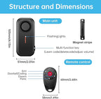 HENDUN Door Chime when Opened, Exterior Door Alarm with Remote, IP66 Waterproof Indoor/Outdoor Home Security Sensor (2 pack)