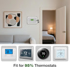 AUURIO 3 PCS Upgraded Thermostat Lock Box with Key, Large Space Thermostat Cover Seamless Anastomosis, Clear Decorative AC Lock Box Cover on Wall Fits Thermostats 4.8" H x 6" W or Smaller