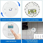 Carbon monoxide detector powered by AA battery (not included), Vzmcov CO monitoring alarm with LCD display screen, used for home basement kitchen, hotel garage, bedroom, living room voice alarm 2 Pack