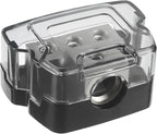 BOJACK 3 Way Power Distribution Connecting Block 1x0/2/4 Gauge Input 3x4/8 Gauge Output Power Distribution Block for Car Amplifier Audio Splitter