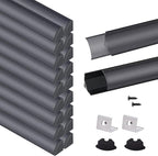 VST 20pack 3.3 ft LED Channel, V Shape Led Diffuser Channel, LED Aluminum Channel System with Black Cover, End Caps and Mounting Clips, Aluminum Profile for LED Strip Light Very Easy Installation