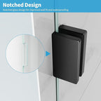Shower Glass Panel, 36" W x 76" H Fixed Shower Screen Panel with 3/8"(10mm) SGCC Clear Tempered Glass, Frameless Walk in Shower Door for Bathroom (Matte Black, 36" W x 76" H)