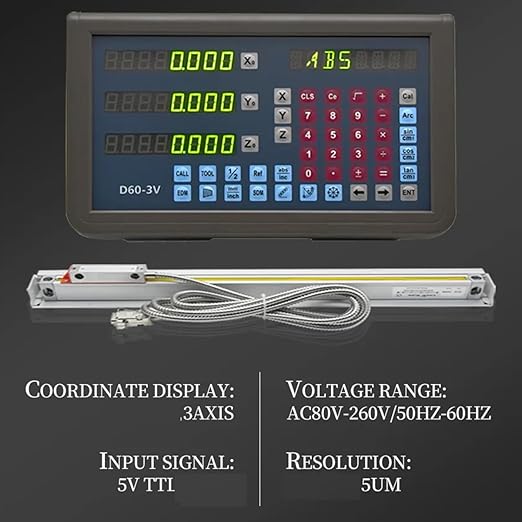 Digital Readout 3 Axis Metal DRO 6"x8"x12" Set, DRO Digital Readout LED Display Digital Readout 170mm x 220mm x 320mm Linear Sclae Milling Machines or Lathes Digital Readout Kit