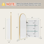 20 x 30 Medicine Cabinet with Mirror,Gold Bathroom Mirror with Storage,Metal Framed Medicine Cabinet Wall Mount with Adjustable Shelves for Bathroom Vanity Modern Farmhouse