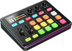 SINWE G1 Gaming Audio Mixer, RGB Audio Interface with Pro-preamp,Bluetooth, Streaming PC Mixer with XLR/48V Phantom Power for Live Streaming, Podcasting, Content Create, Gaming(Black)