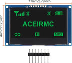 ACEIRMC 2.42 inch 128x64 OLED LCD Display Module SSD1309 7 Pin SPI/IIC I2C Serial Interface for Arduino UNO R3 (Green)
