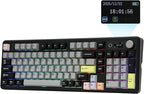 EPOMAKER TH99 PRO 96% Mechanical Keyboard with Screen & Knob, 10000mAh, 2.4Ghz/BT, Hot Swap, Custom Driver, RGB Backlight, PBT Keycap, Wireless Gaming Keyboard for PC/Mac (Black, Sea Salt Silent)