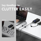 SmiLife Cable Clips Phone Cord Holder, Charger Cord Organizer, Cable Management Clips for Nightstand, Car, Office, Black 9 PCS