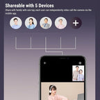 PUSOKEI 2K Security Camera Indoor, 360 PTZ Surveillance Camera with 2.8" IPS HD Screen & App, Al Human Detection, 2 Way Video Call, One Key Call, APP & Alert Push