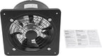 XUFOPLY 9.84 Inch Exhaust Fan, 110V 100W Wall Mounted Vent Fans 2600RPM Kitchen Bathroom Windows Fan Metal Extractor Fan for Attic, Garage, Window Ventilation (Black, 9.84 Inch)