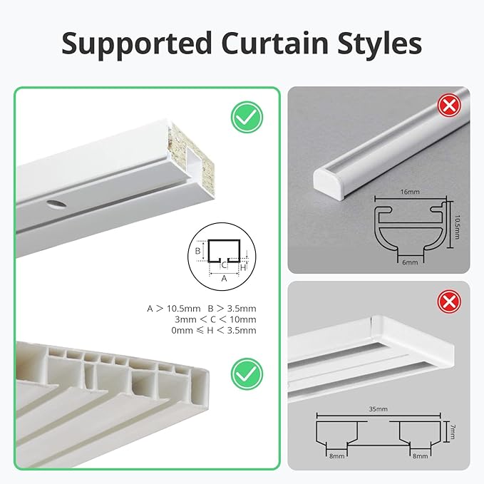 SwitchBot Automatic Curtain Opener - Bluetooth Remote Control Smart Curtain with App, Upgraded High-Performance Motor, Add SwitchBot Hub to Work with Alexa, Google Home, HomeKit