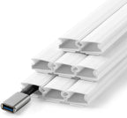 136in Cord Hider for Wall Mount TV, White Wire Covers for 1 Mini Cords, YCLYC 8Pack Cable Hider Kit, Paintable Power Wall Cord Cover, Wire Hiders for TV on Wall Cable Raceway - L17in W0.6in H0.36in
