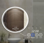 Wall-Mounted Round Bathroom Mirror with LED-Lights - 36 Inch Vanity Mirrors with Dimmable (36" x 36",Frameless)