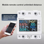 LCD Digital Energy Meter, Single Phase Energy Meter, Din Rail Electricity Usage Monitor, Power Usage Monitor AC170V~270V Power Voltage Meter(KWS-302WF)