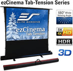 Elite Screens ezCinema Tab-Tension, 90-Inch Portable Floor Rising Projector Screen, 4:3, Tab-Tensioned Scissor-Backed, Manual Pull Up Projection Screen+Carry Bag, Home Office Classroom, Black- FT90XWV