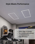 Sunco 2x4 Edge-Lit Frame LED Panel Lights, Drop Ceiling Flat Light Fixture, 5500 LM, Selectable Features, 30W/40W/50W, 4000K/5000K/6000K, Dimmable (0-10V) ETL 4 Pack