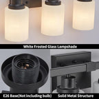 DIKAIDA Bathroom Vanity Light, 5-Light Vanity Lighting Fixture Over Mirror for Bathroom, 30" Matte Black Wall Light Fixture, Wall Sconces with Frosted Glass Shade for Mirror Bedroom Living Room