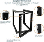 Tecmojo 12U Wall Mount Server Rack, Open Frame Network Rack for 19" Computer/AV/Data/IT/Media Equipment, 24" Depth, 16" Apart Mounting Holes, Swing Gate, Square and Tapped Holes