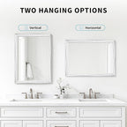 White Wood Effect Framed Wall Mirror, 22x30 Rectangle Mirror, 1/8" Anti-desilvering Tempered Glass, Sustainable& Sturdy Frame, Anti-Rust, HD Reflection &3min Fast Setup for Bathroom Living Room
