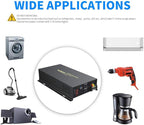 WZRELB 5000W 12VDC 120VAC Pure Sine Wave Power Inverter, 2 AC Outlets, Wired Remote Control, RV (RBP-500012WR)