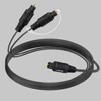 Bangun 1x2 Digital Audio Splitter Cable 15ft, Toslink Digital Fiber Optic Audio Splitter 1 Male Input 2 Male Output (for Home Theatre, Xbox, PS5/PS4)