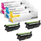 CS Replacement Toner Cartridge Compatible with HP 654A CF331A Cyan CF333A Magenta CF332A Yellow Color Enterprise M651dn M651n M651xh M680dn Color Enterprise MFP M680z 3 Color Set