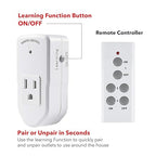 BN-LINK Wireless Remote Control Outlet Electrical Switch for Lights, Fans, Christmas Lights, Small Appliance, 100ft Long Range White 10A/1200W, 1 Remote + 1 Outlet, ETL & FCC Certified