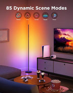 Govee RGBIC Floor Lamp Basic, LED Corner Lamp Works with Alexa, 1000 Lumen Smart Modern Floor Lamp with Music Sync and 16 Million DIY Colors, Color Changing Standing Lamp for Bedroom Living Room Black