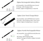 Blindsmart Rechargeable Tuya Zigbee Roller Blinds Motor for 38mm Tube, Motorized Window Shades Automatic Blinds Curtain Opener APP Control, Zigbee Hub Required (Only Motor + Solar Pannel)